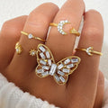 5piece Butterfly Set Rings - Viexta