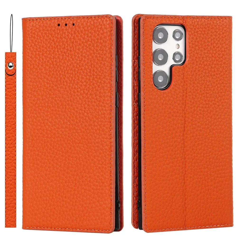 Litchi Leather Samsung Phone Case - Viexta