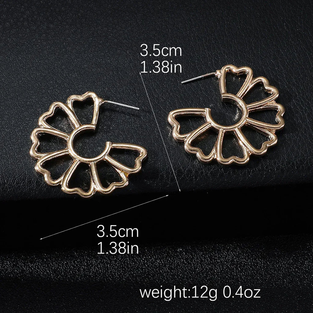 Fashion Hollow Flower Earrings - Viexta