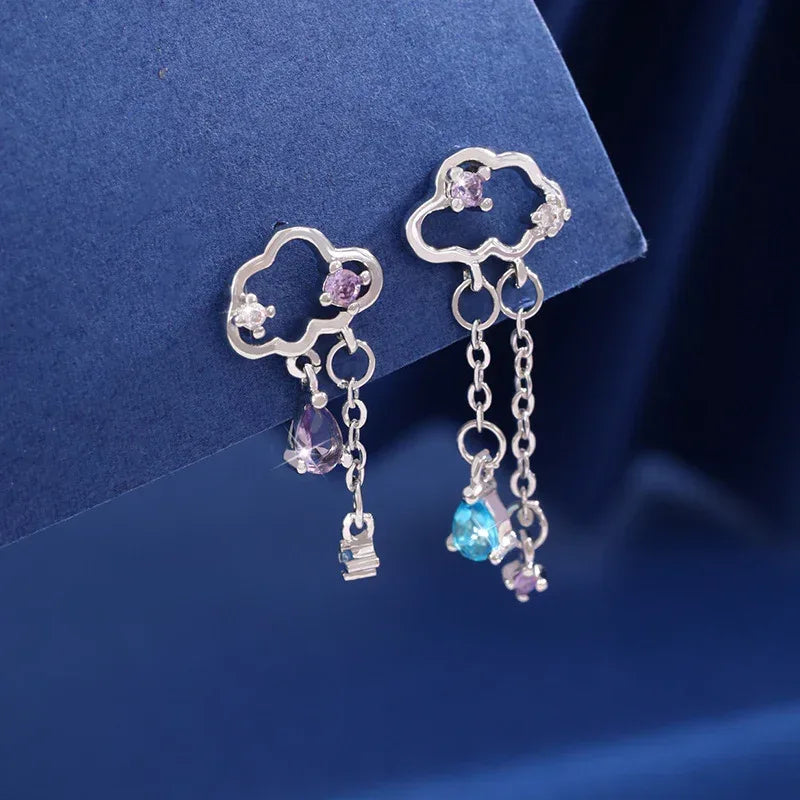 Hollow Cloud Tassel Stud Earrings For Women - Viexta