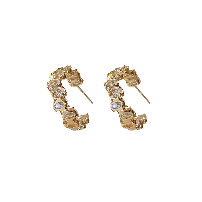 Vintage Zircon C- Shaped Ear Ring