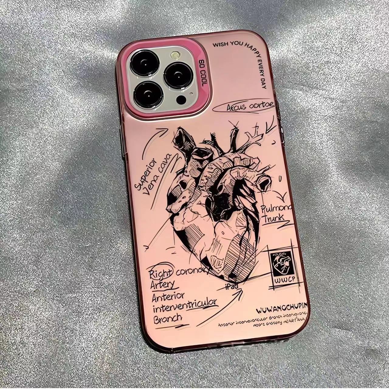 Structure Analysis Heart Tide Drop-resistant iPhone Case