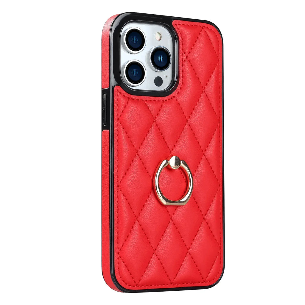 diamond-bracket-leather-iphone-case - Viexta