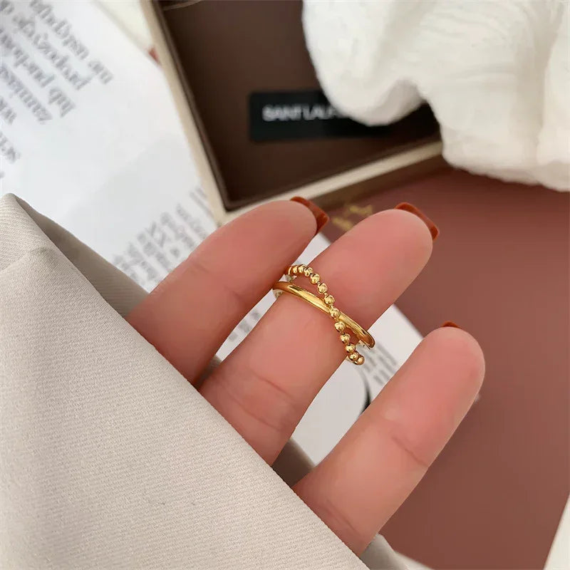 Titanium Steel Double Layer Round Beads - Viexta