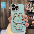 Creative Cartoon Rabbit Stand Mirror Phone Case - Viexta