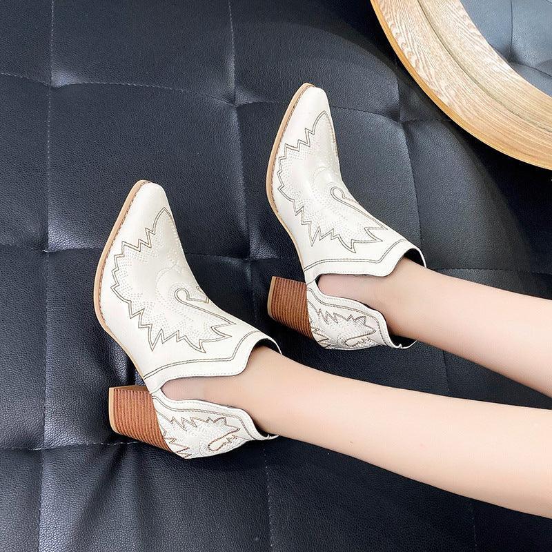 Vintage Embroidered Martin Boots - Viexta
