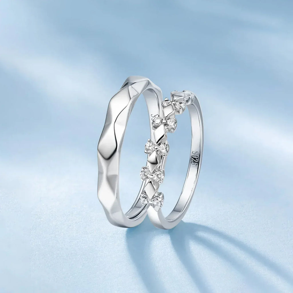 S925 Sterling Silver Couple's Pair Ring - Viexta