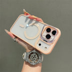 Hardware Lens Bracket Transparent Magnetic iPhone Case