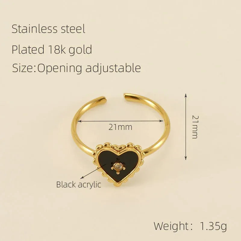 Heart-shaped Stainless Steel Ring - Viexta