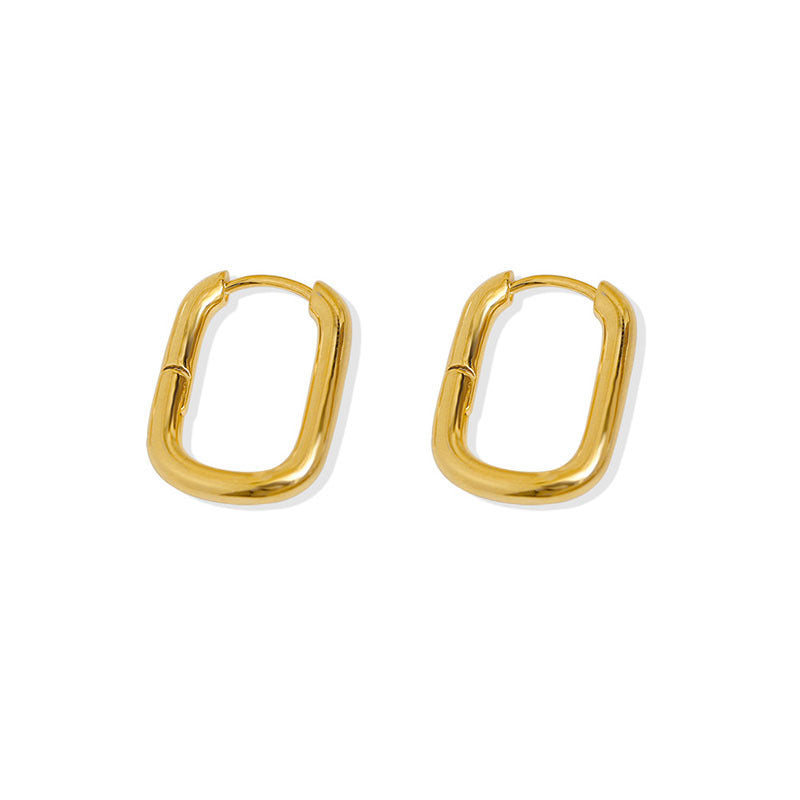 Diamond-embedded Gold-plated Versatile Earrings