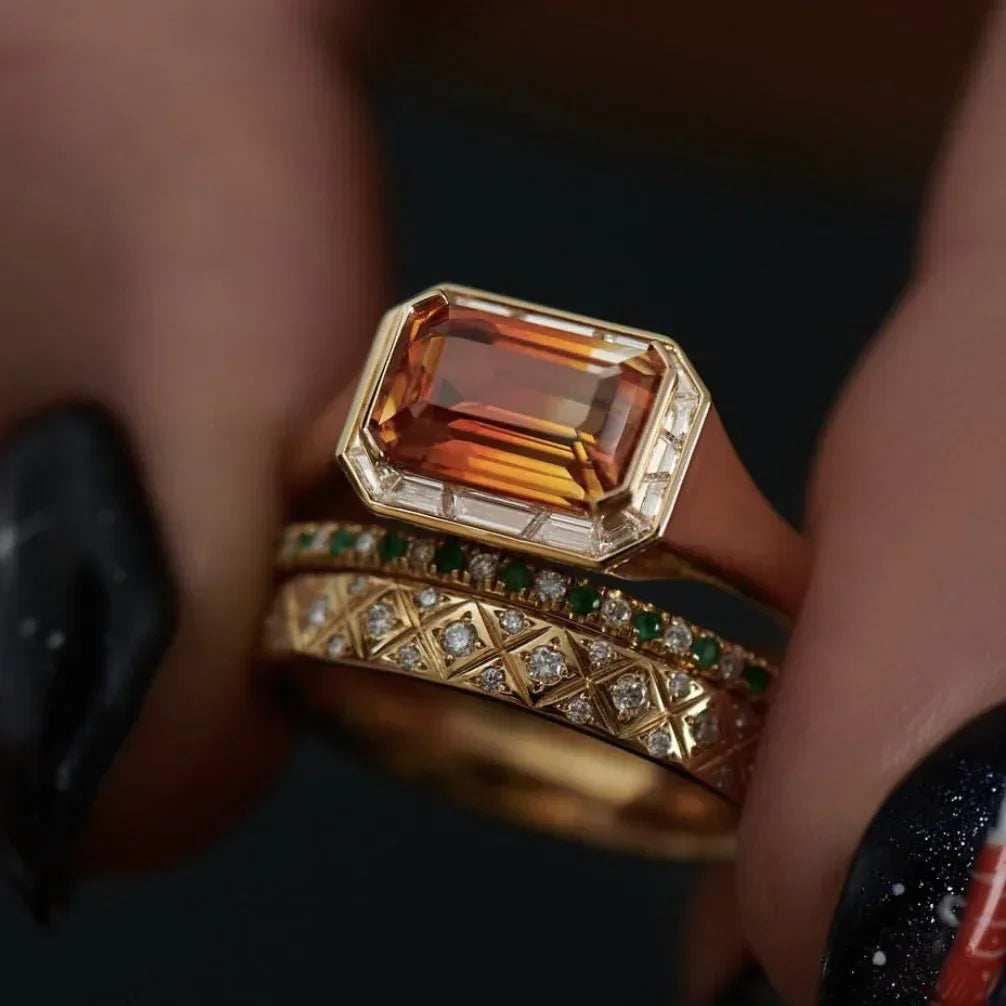 Gold Three-piece Ring - Viexta