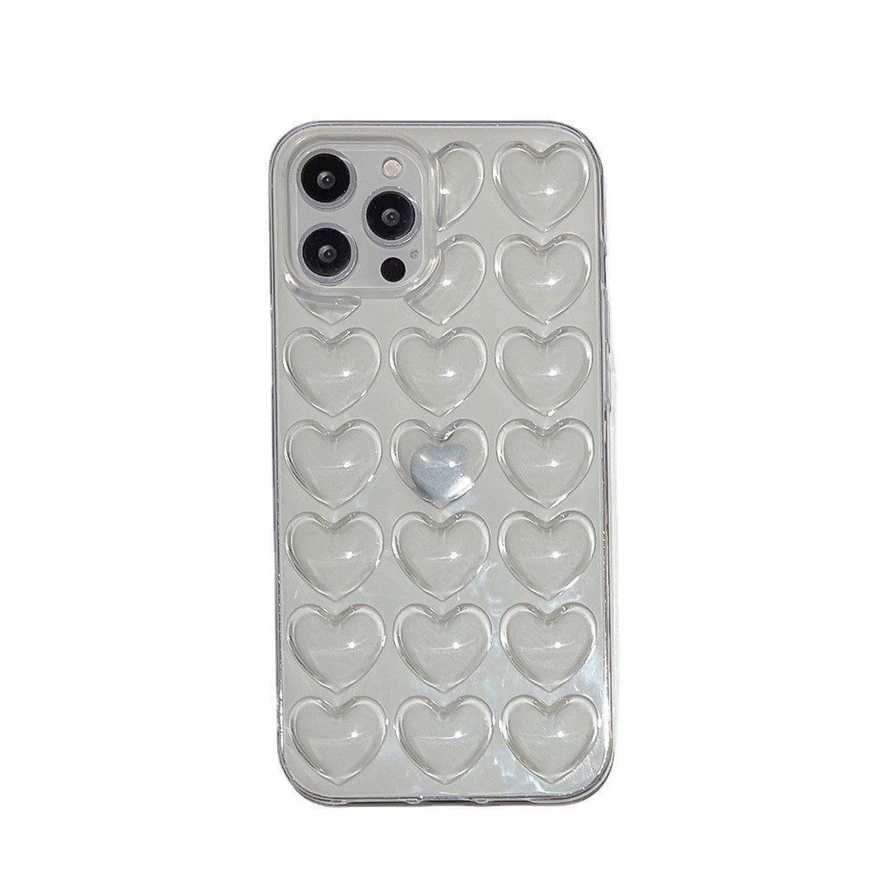 Solid Color Stereo Heart iPhone Case