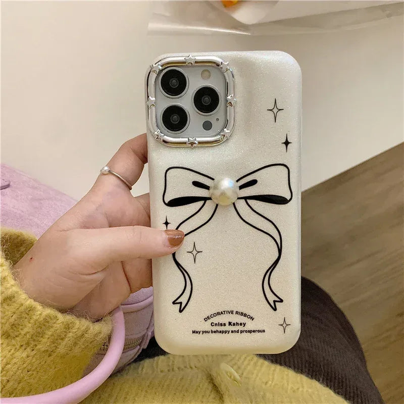 Line Bow Drop-resistant iPhone Case - Viexta