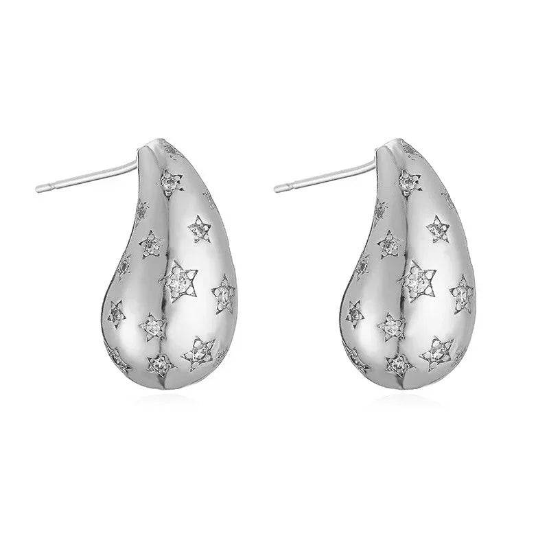 Zirconium Water Drop-shaped Earrings - Viexta