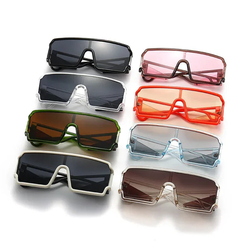 Square Fashion Large Rim Vintage Sunglasses - Viexta