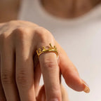 Lava Crown Titanium Steel Ring - Viexta