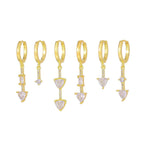 Long Triangle Zircon Earrings - Viexta