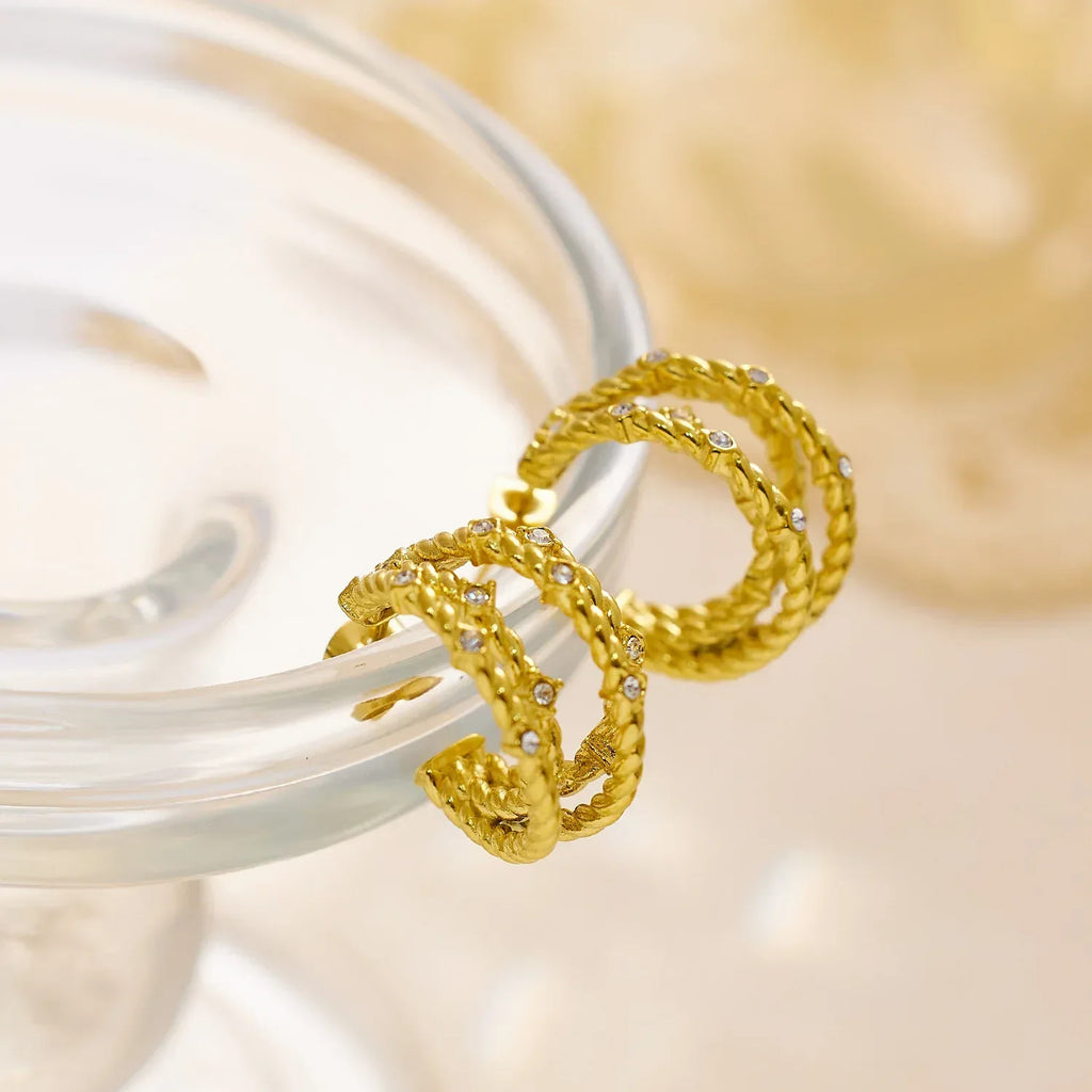 Stainless Steel 18K Gold Plating Hoops - Viexta