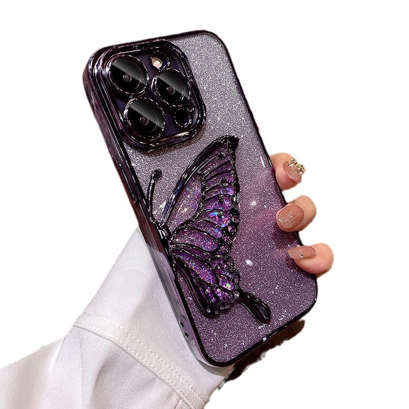 Shatter-proof Quicksand Butterfly iPhone Case