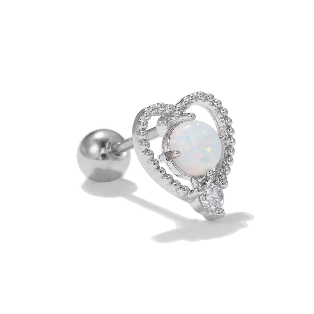 Colorful Opal Titanium Steel Stud Earrings - Viexta