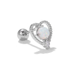 Colorful Opal Titanium Steel Stud Earrings - Viexta