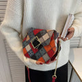 Textured Stitching Chain Small Square Bag - Viexta