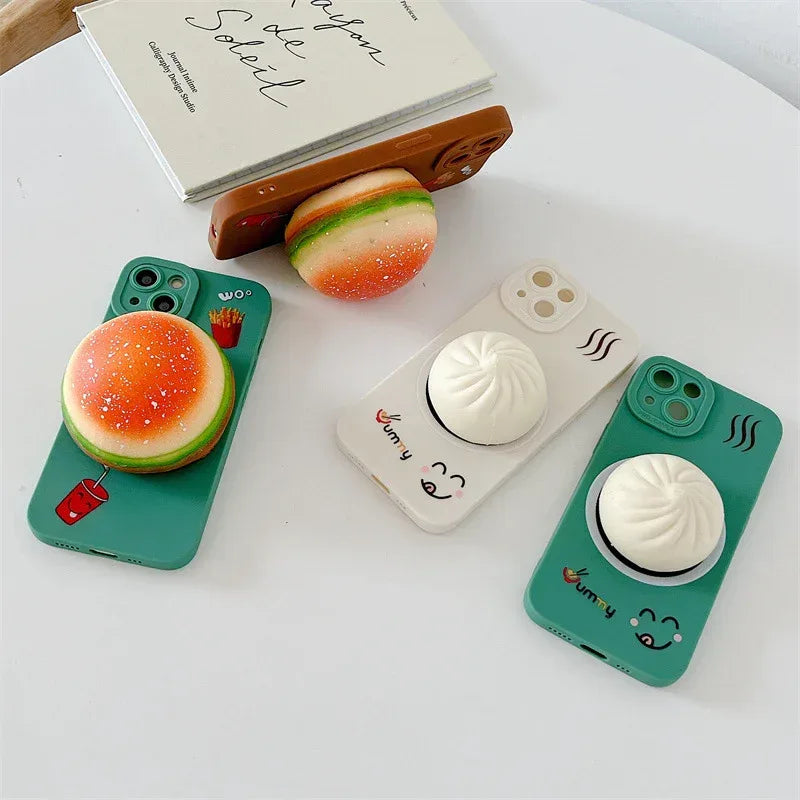 hamburger-decompression-squeezing-toy-iphone-case - Viexta