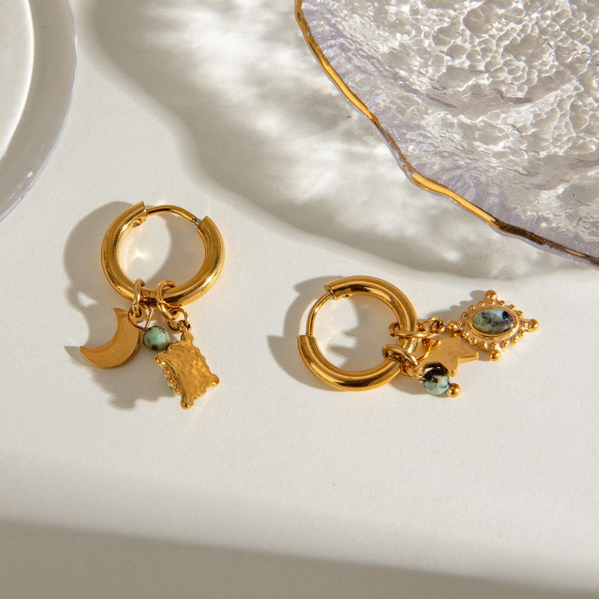 Stainless Steel Star Moon Ear Clip