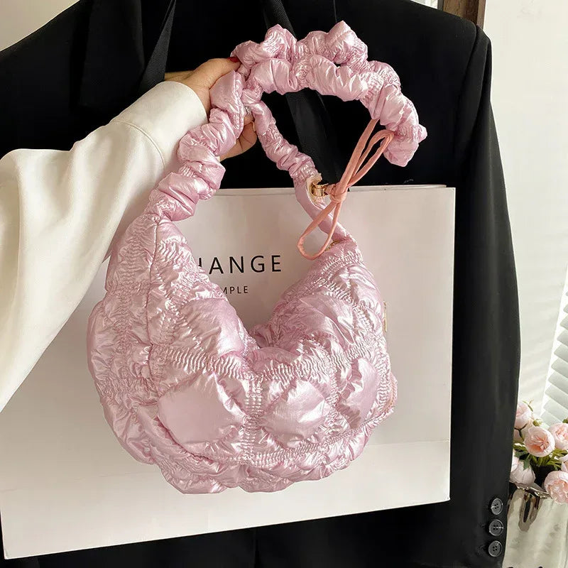 Shiny Silver Color Cloud Bag - Viexta