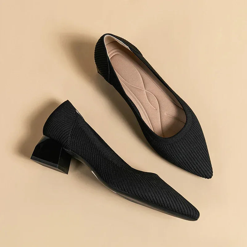 Pointed Shallow Medium High Heel - Viexta