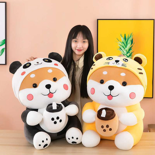 Transformation Milk Tea Dog Plush Toy