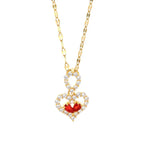 Titanium Steel Ruby Water Drop Necklace - Viexta