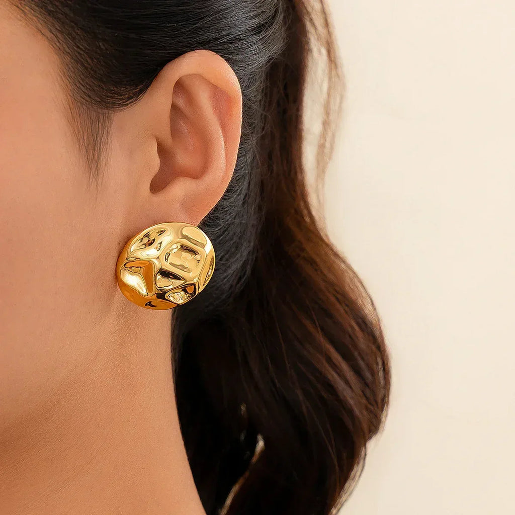 Glossy Water Drop Stud Earrings - Viexta