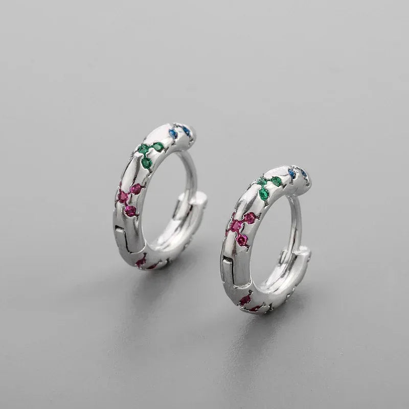 Diamond-embedded Gold-plated Versatile Earrings - Viexta
