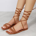 Woven Blype Strap Sandals - Viexta