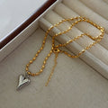 Titanium Steel Heart Bead Necklace - Viexta