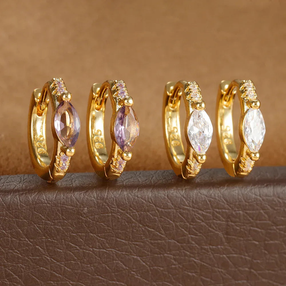 Multicolor Micro Inlaid Zircon Diamond Earrings - Viexta