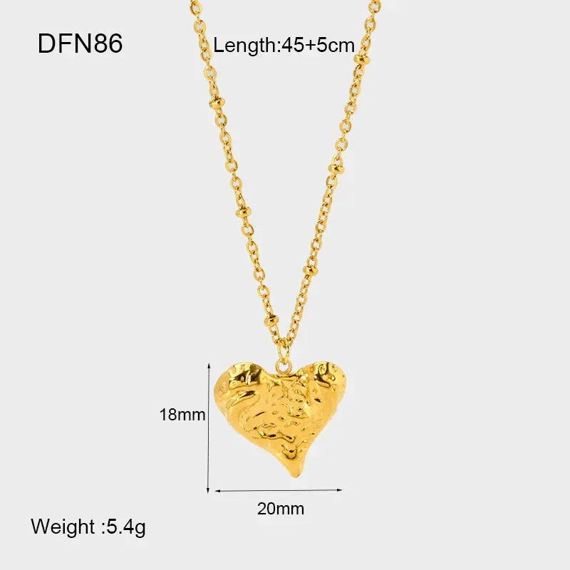 Peach Heart Pendant Neckwear - Viexta