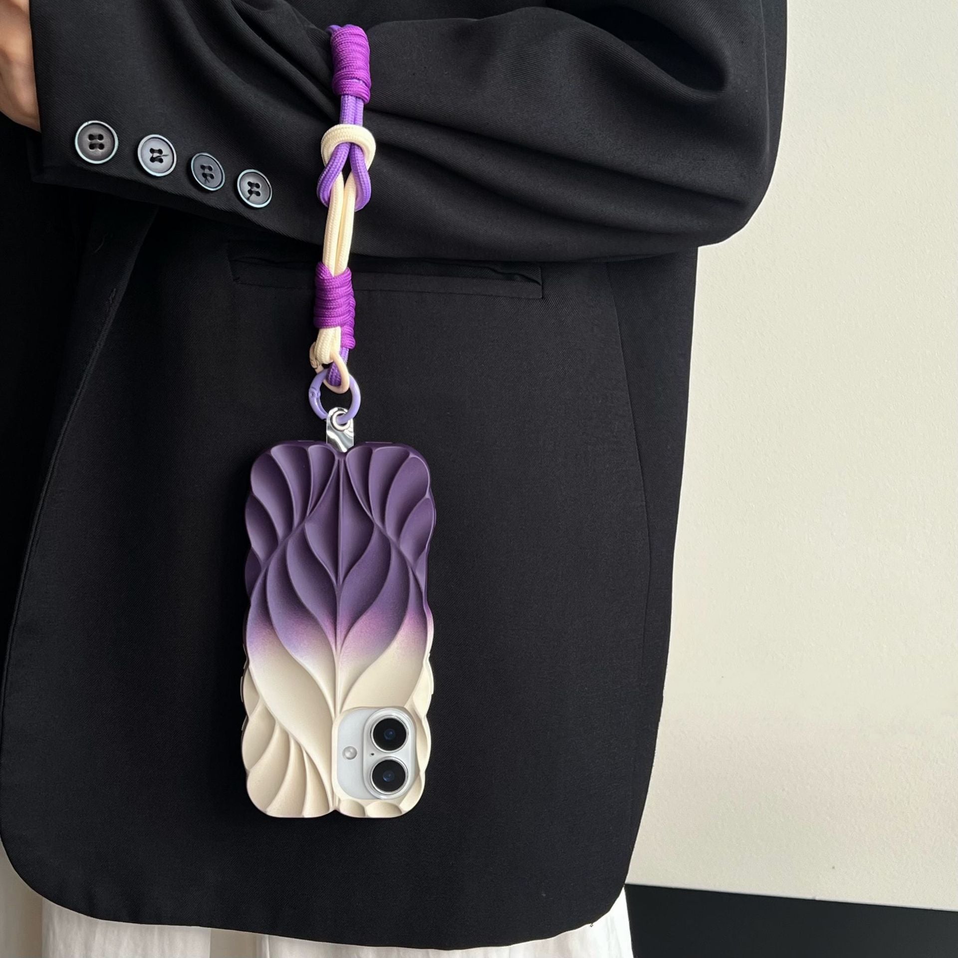 Personalized Leaf Pattern Gradient iPhone Case