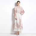 Retro Printed Cardigan Dress - Viexta