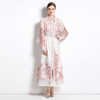 Retro Printed Cardigan Dress