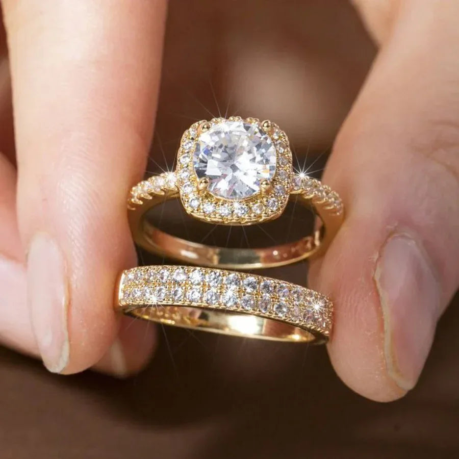 micro-inlaid-diamond-ring-set - Viexta