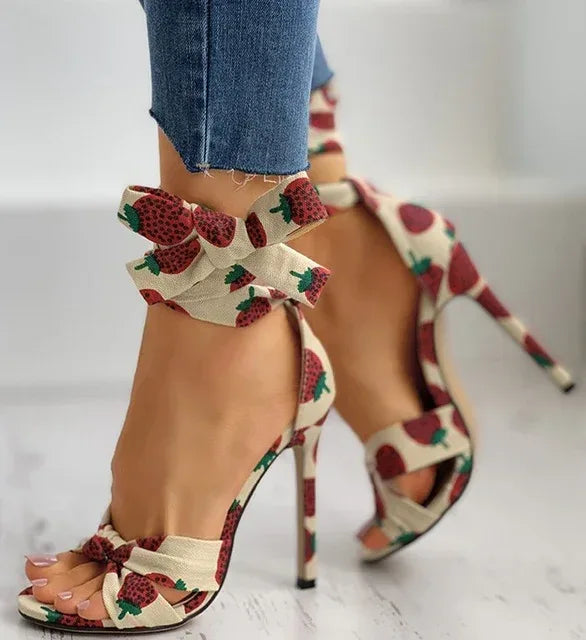 Stiletto Cross Strap Women's Heels - Viexta