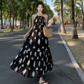 Real Shot Black Sleeveless Halter Sling Dress - Viexta