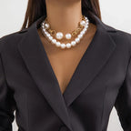 Round Beads A String Double-layer Necklace - Viexta