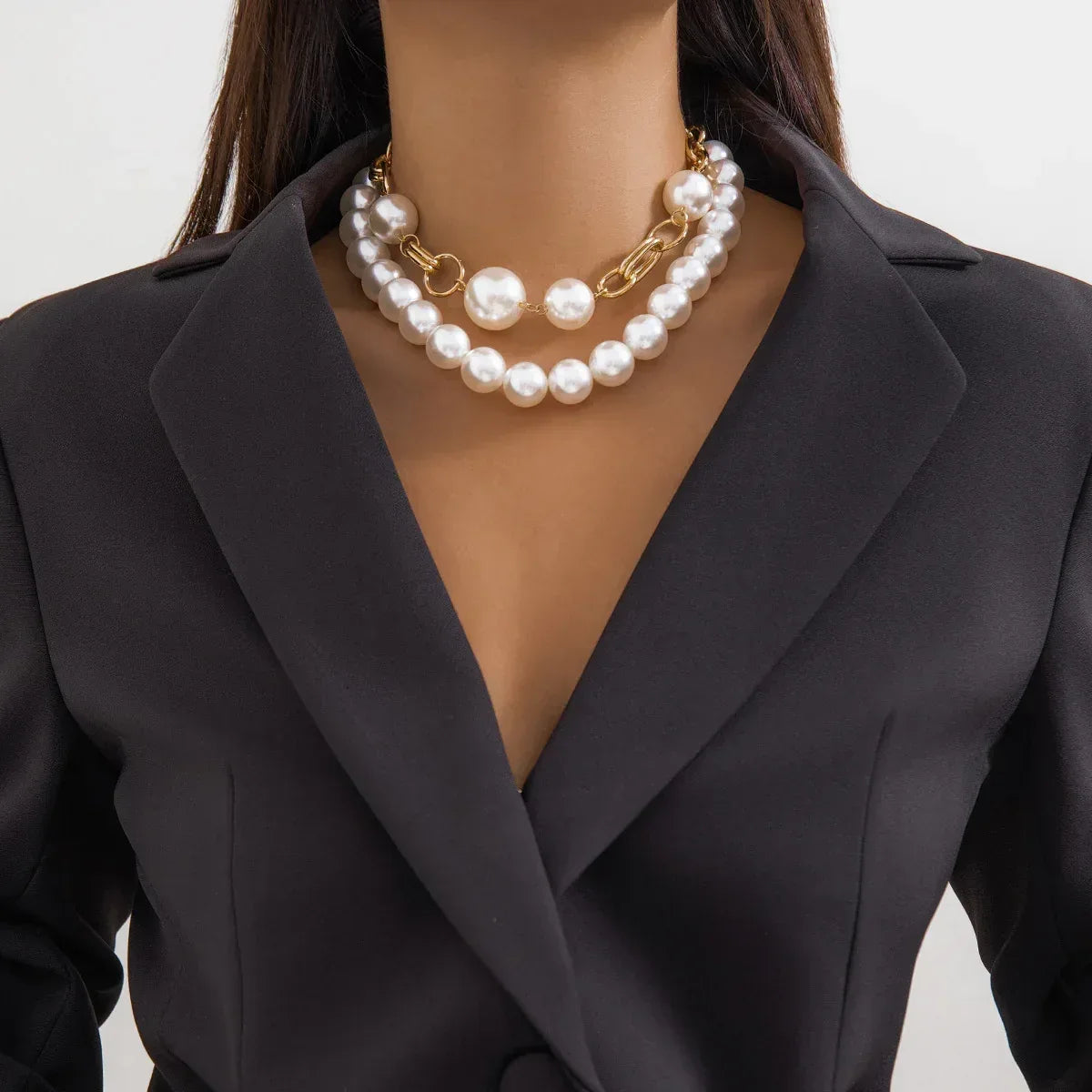 Round Beads A String Double-layer Necklace - Viexta