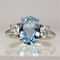 Fashion Oversized Aquamarine Ring - Viexta