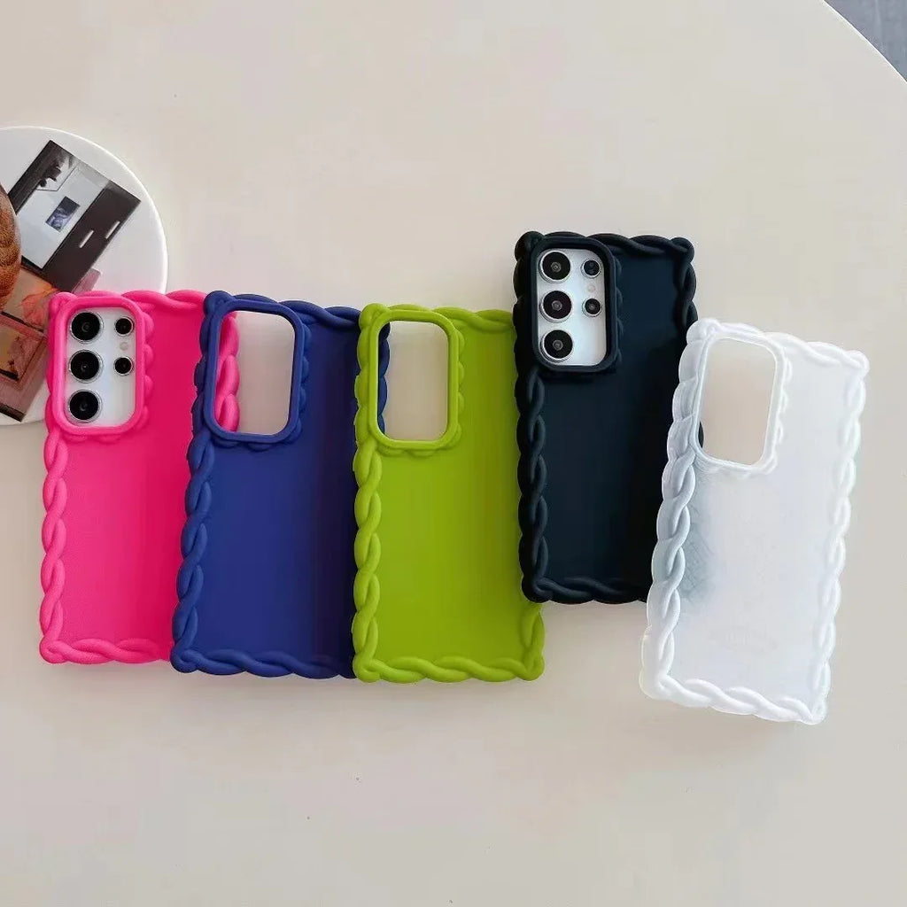 Hemp Pattern Drop-resistant Solid Color Samsung Phone Case - Viexta