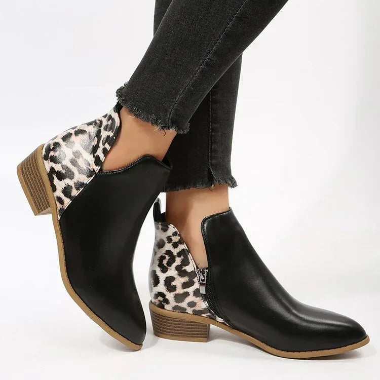 Two-tune Leather Martin Boots - Viexta