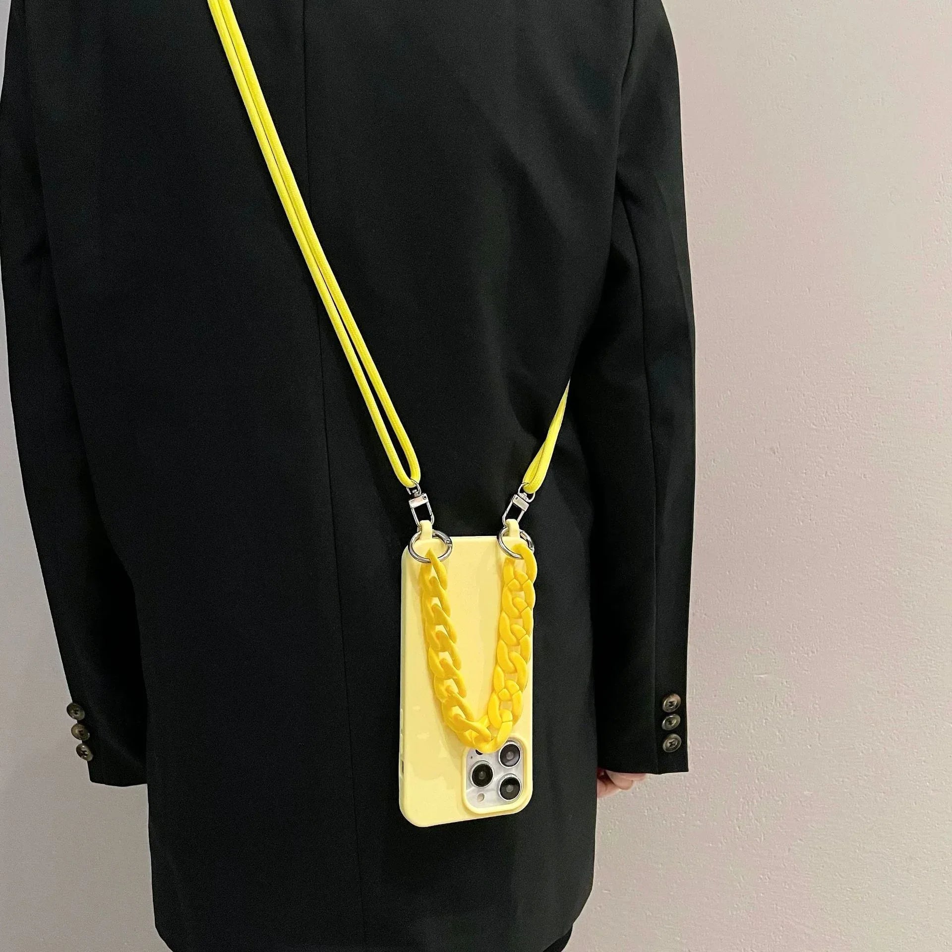 Candy Color Chain Lanyard Soft Lanyard iPhone Case - Viexta
